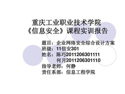XX企业网络安全综合设计方案
